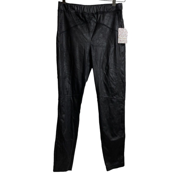 Free People Pants - Free People Pants Womens Small Midnight Vegan Suede Skinny Black Pull On Elastic